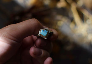 Golden Hills Turquoise Ring - Sterling & 14k