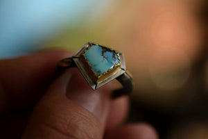 Golden Hills Turquoise Ring - Sterling & 14k