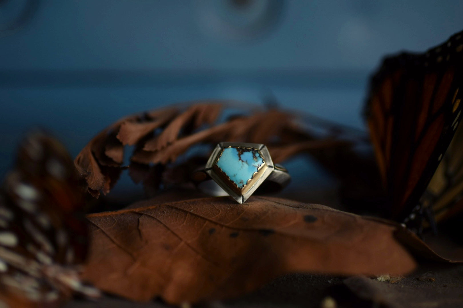 Golden Hills Turquoise Ring - Sterling & 14k