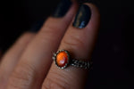 Carnelian Embroidered Ring - Size 6.5