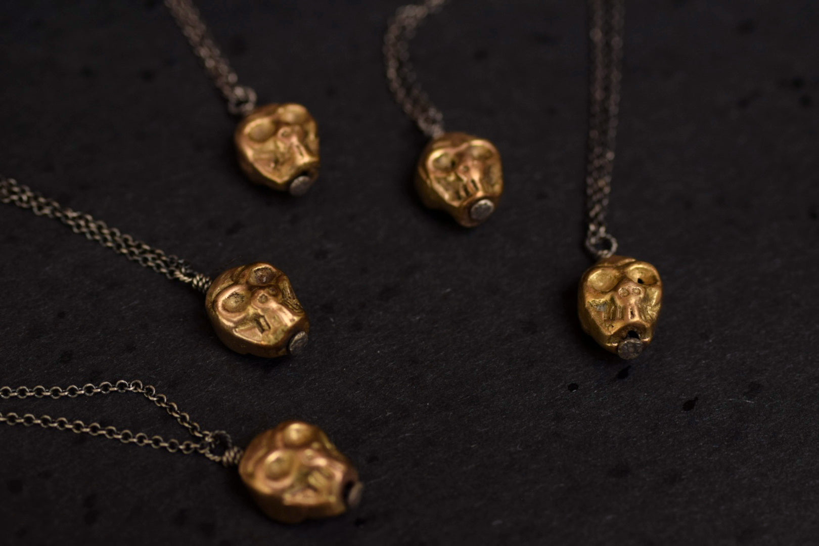 Brass Skull Necklace