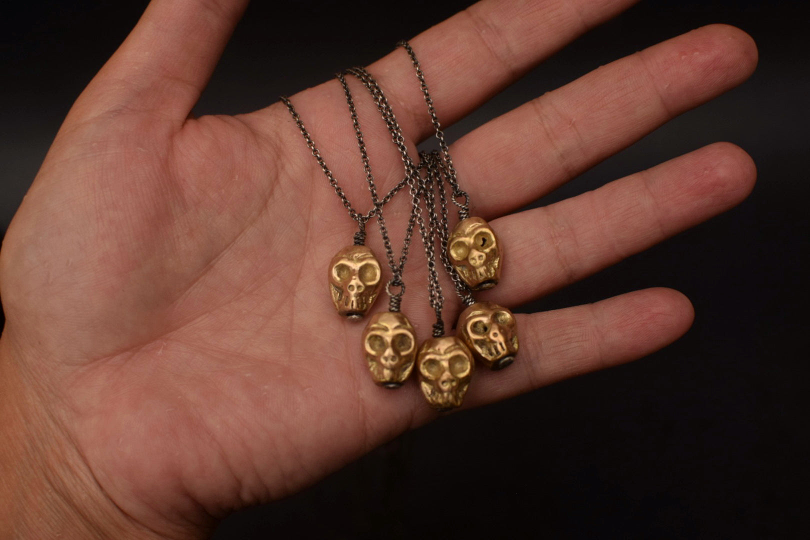 Brass Skull Necklace