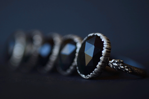 Rainbow Obsidian Fern Rings